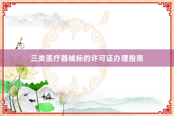 三类医疗器械标的许可证办理指南
